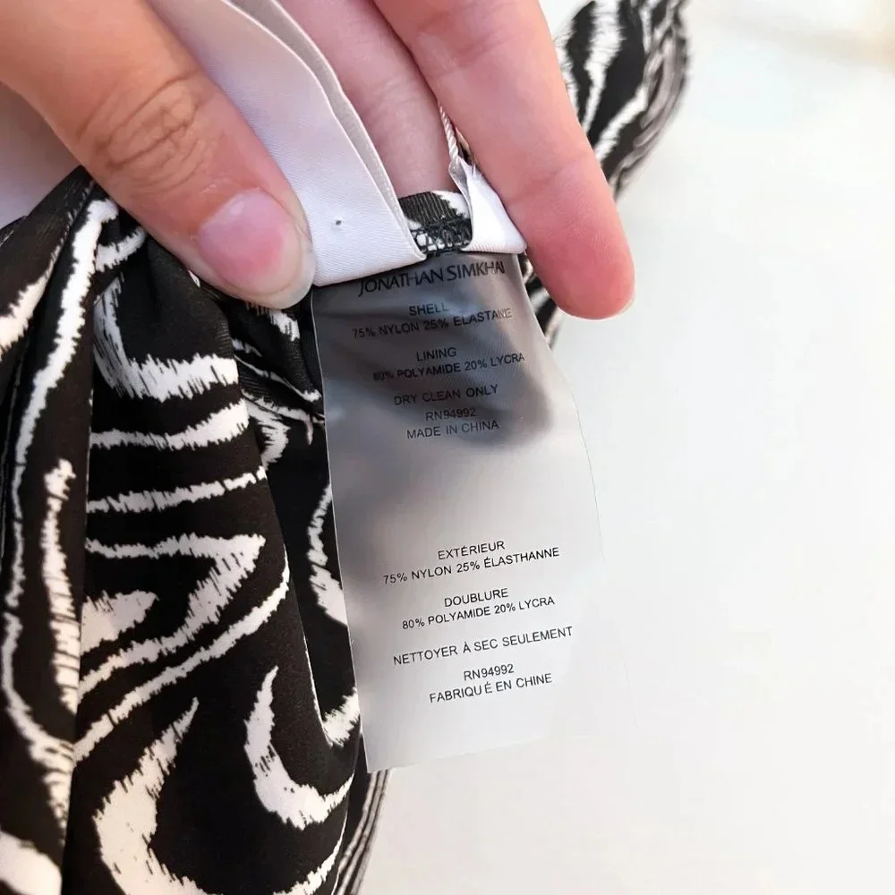 Jonathan Simkhai Animal Print One Piece Resortwear Designer Swimsuit XS NWT
